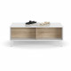 Table basse Relevable - Scandinave - Décor chene et blanc - L 100 x P68 x H 38 cm -  ZAIKEN