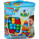 Mega Bloks - Sac Bleu 60 blocs - First Builders  - Jouet de construction - Briques de Construction - 1er age - 12 mois et +