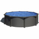 GRE - Kit Piscine hors sol acier ronde grise anthracite - Louco - Ø480 x 122 cm (Livrée avec filtre a sable, échelle de sécur…