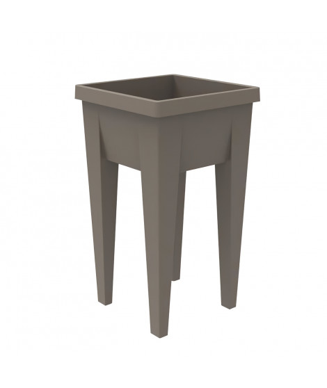 Espace Potager Veg&Table URBAN Taupe - L38,5 x P38,5 x H68 cm - 4 bouchons d'évacuation - EDA