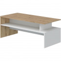 Table basse rectangulaire - Décor blanc et chene Nodi - L43 x P100 x H50 cm