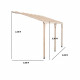 Carport mural en bois Autoclave 15 m² - 3 x 5 m , h min  2.2m ALTONA