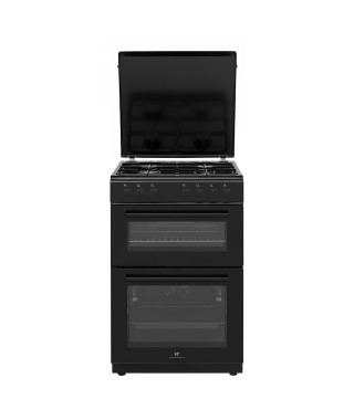 Cuisiniere gaz CONTINENTAL EDISON CEDF6060B1 -  4 feux - noir - L60 xP60 x H90 cm