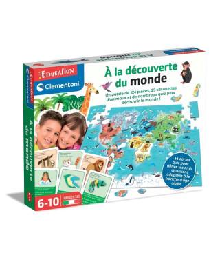 CLEMENTONI - PRESCHOOL GAMES - a la découverte du monde -52591. Dimensions : 37 x 28,1 x 5,5 CM