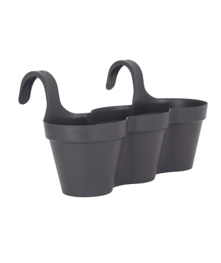 ARTEVASI Pot de fleurs pour balcon Capri Individ - 30,5 x 54 x H 28 cm - 11 L - Gris anthracite