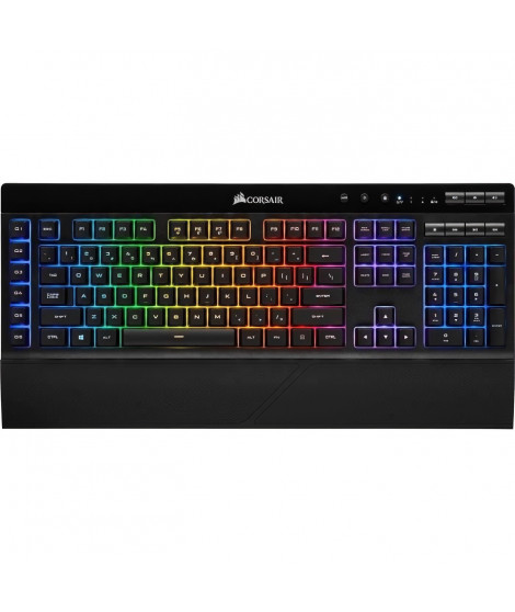 CORSAIR Clavier Gamer Membrane K57 RGB - Sans fil - Rétroéclairé RGB LED - Noir  - AZERTY (CH-925C015-FR)
