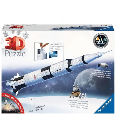 Puzzle 3D Fusée spatiale Saturne V - Ravensburger - 440 pieces - NASA - A partir de 8 ans