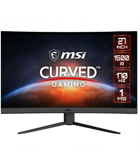 Ecran PC Gamer Incurvé - MSI Optix G27CQ4 E2 - 27'' WQHD - Dalle VA -  1 ms - 170Hz -  HDMI / DisplayPort