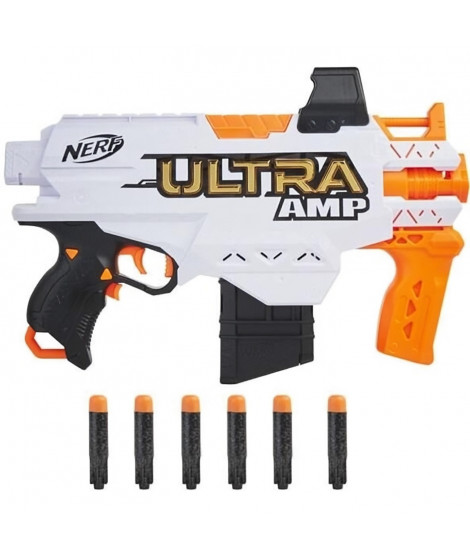 NERF - Ultra - Amp - Blaster motorisé - chargeur 6 fléchettes - 6 fléchettes - compatible uniquement avec fléchettes NERF - U…