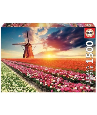 EDUCA - Puzzle - 1500 CHAMPS DE TULIPES