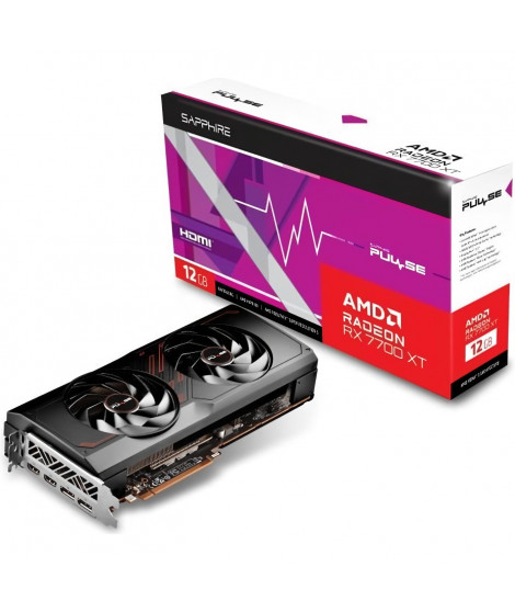 SAPPHIRE - Carte Graphique - PULSE AMD RADEON RX 7700 XT GAMING 12GB - GDDR6 - DUAL HDMI / DUAL DP