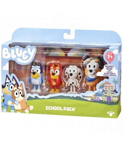 Figurines Les Copains d'école de Bluey - MOOSE TOYS - Set de 4 - Pour Enfant de 3 ans et plus