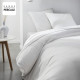 Parrure de lit TODAY Prestige - 220 x 240 cm - 2 personnes - 100% Percale Finition dentelle - Craie