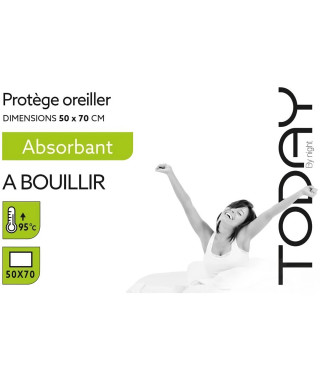 TODAY Protege Oreiller Absorbant a Bouillir 50x70cm - 100% Coton