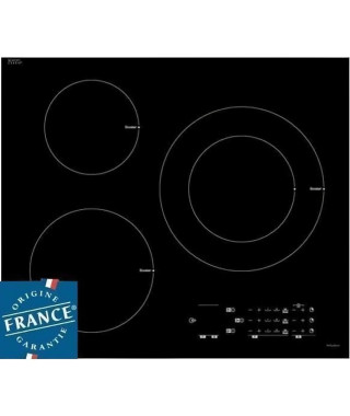 Table de cuisson induction - SAUTER - 3 zones - 7200 W - L60 x P52 cm - Revetement verre - Noir - SPI6300