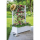 STEFANPLAST Bac a fleurs rectangulaire avec treillis - Finition en bois - 100 x 43 x H 142 cm - 80 L - Blanc