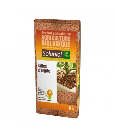 SOLABIOL SOARG6 Billes d'argile-Sac 6 L-Utilisable en Agriculture Biologique Hydroculture Paillage