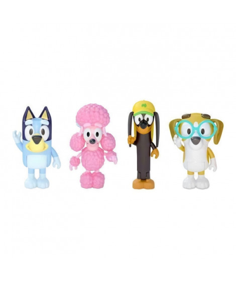 Coffret de 4 figurines des Amis de Bluey - MOOSE TOYS - Bluey, Snickers, Honey et Coco - Figurines articulées