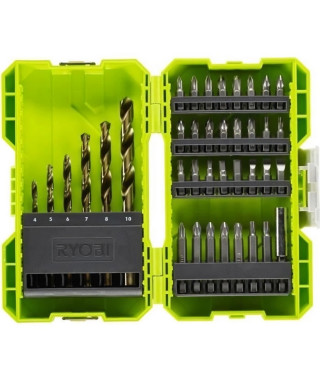 Coffret antichocs empilable RYOBI 38 accessoires de perçage-vissage - porte embouts RAK38SDD