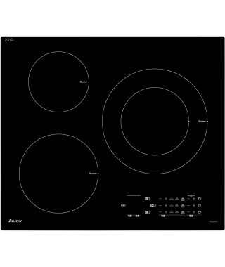 Table de cuisson induction SAUTER - 3 zones - 7200W - L60 x P52 cm - SPI5361B - Revetement verre - Noir