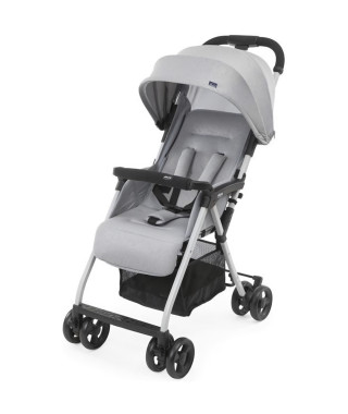 CHICCO Poussette compacte Ohlala 3 -  Des la naissance - Jusqu'a 15kg - Dossier inclinable - Arceau de sécurité - Grey mist