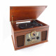 INOVALLEY RETRO10E-BTH-N - Chaîne Hi-fi rétro - Connectivité bluetooth, USB, Vinyles, CD, K7 audio, Radio FM, Aux-In - Bois v…