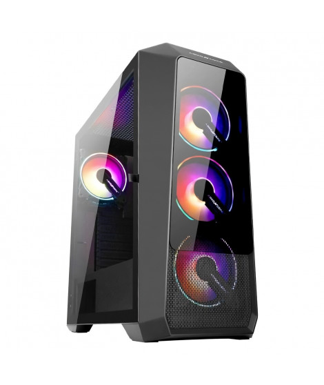 ABKONCORE BOITIER PC H300G Sync - Moyen Tour - rétro éclairage RGB - Noir - Verre trempé - Format ATX (ABKO-H-300G-SYNC)