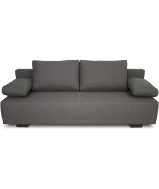 Banquette convertible en Tissu Gris  L 195 x P 122 x H 78 cm  LARA - Fabriqué en Ukraine