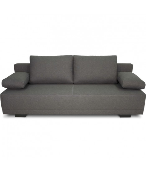 Banquette convertible en Tissu Gris  L 195 x P 122 x H 78 cm  LARA - Fabriqué en Ukraine