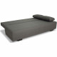 Banquette convertible en Tissu Gris  L 195 x P 122 x H 78 cm  LARA - Fabriqué en Ukraine