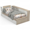 Lit enfant LIFE 1 personne - 90x190/200  - Rangements - Décor Chene et blanc - DEMEYERE - Fabriqué en France