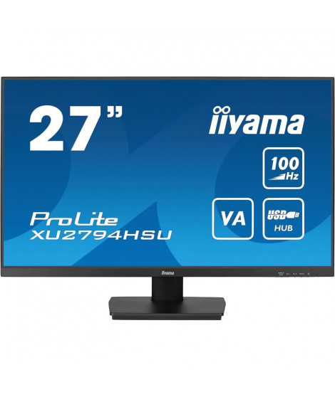 Ecran PC - IIYAMA - XU2794HSU-B6 - 27 VA FHD 1920 x 1080 - 1ms - 100Hz - HDMI DP - Pied réglable en hauteur