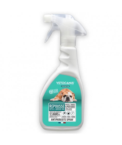 VETOCANIS Spray anti-puces, anti-tiques et anti-moustiques - Pour Chien - 500 ml