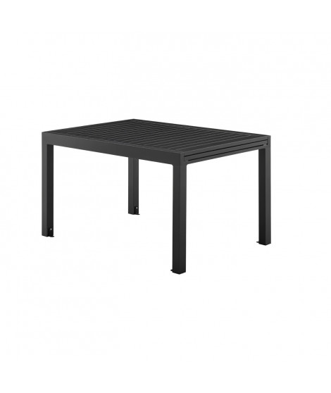 Table de jardin extensible rectangulaire 6 a 8 personnes - Gris foncé - En aluminium - 135 / 270 x 90 x 75 cm