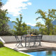 Table de jardin extensible rectangulaire 6 a 8 personnes - Gris foncé - En aluminium - 135 / 270 x 90 x 75 cm