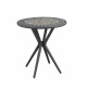 Table Mosaique de jardin - Gris anthracite, céramique noir, marbre jaune - Métal - D 70 cm - Démontable