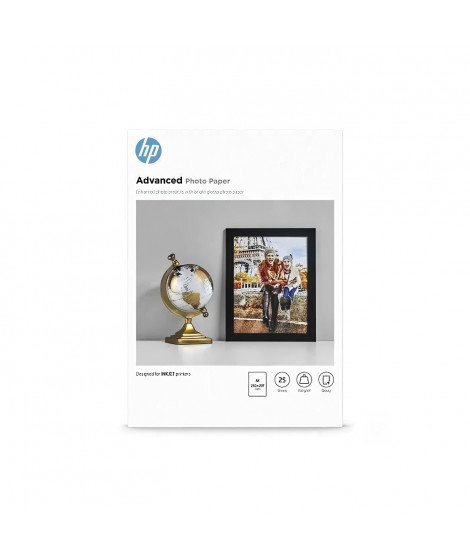 Papier photo HP Advanced a finition brillante - 25 feuilles/A4/210 x 297 mm (Q5456A)