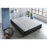 DEKO DREAM GRAPHENE Ensemble Matelas + Sommier 140x190 cm + 2 Oreillers - 580 ressorts ensachés - Confort