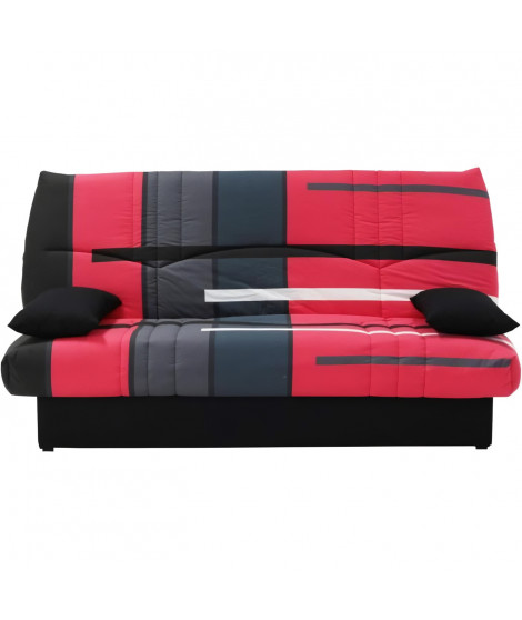 Clic clac 3 places DREAM - Tissu 100% Coton imprimé Piste Rouge - Couchage 125x190 cm - L190 x P92 x H96 cm