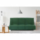 Clic clac 3 places LENA 20 - Tissu coton vert foret - Couchage 125x190 cm - L193 x P92 x H93 cm