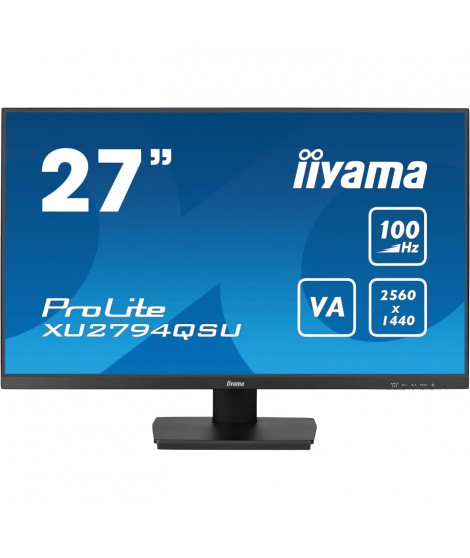 Ecran PC - IIYAMA - XUB2794QSU-B6 - 27 VA WQHD 2560 x 1440 - 1ms - 100Hz - HDMI DP - Pied réglable en hauteur