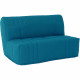 Banquette 2 places BZ DREAM - Tissu 100% Coton bleu canard - Couchage 140x190 cm - L145 x P100 x H90 cm