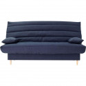 Clic clac 3 places LIV 20 - Tissu Soro bleu foncé - Couchage 125x190 cm - Avec coussins - L193 x P95 x H93 cm