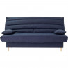 Clic clac 3 places LIV 20 - Tissu Soro bleu foncé - Couchage 125x190 cm - Avec coussins - L193 x P95 x H93 cm