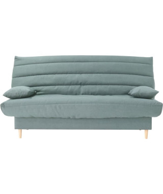 Clic clac 3 places LIV 20 - Tissu Soro vert amande - Couchage 125x190 cm - Avec coussins - L193 x P95 x H93 cm