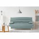 Clic clac 3 places LIV 20 - Tissu Soro vert amande - Couchage 125x190 cm - Avec coussins - L193 x P95 x H93 cm