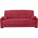 Clic clac 3 places MEGAN 14 - Tissu Soro rouge - Avec accoudoirs - Couchage 130x190 cm - L223 x P96 x H103 cm