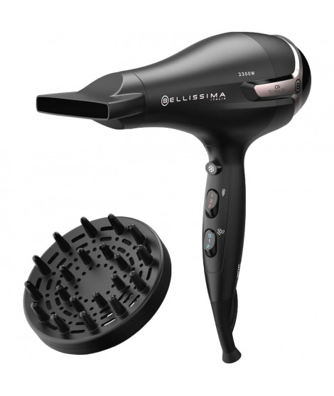 Seche Cheveux - Bellissima - Ionique S9 2300W - Pour Cheveux Lisses et Ondulés - 2 Vitesses 3 Températures - Concentrateur Di…