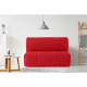 Banquette 2 places BZ DREAM - Tissu 100% Coton rouge - Couchage 140x190 cm - L145 x P100 x H90 cm