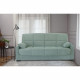 Clic clac 3 places MEGAN 14 - Tissu Soro vert amande - Avec accoudoirs - Couchage 130x190 cm - L223 x P96 x H103 cm